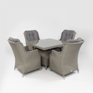 Nova Garden Furniture Thalia 4 Seat White Wash 1m Square Rattan Dining Set Nova Garden Furniture Thalia 4 Seat White Wash 1m Square Rattan Dining Set