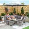 Nova Garden Furniture Ciara White Wash Left Hand Corner Dining Set with Rising Table