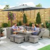 Nova Garden Furniture Ciara White Wash Left Hand Corner Dining Set with Rising Table