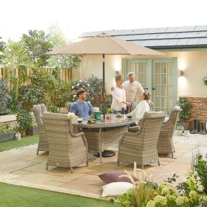 Nova Garden Furniture Oyster Oval 6 Seat Rattan Dining Set Nova Garden Furniture Oyster Oval 6 Seat Rattan Dining Set