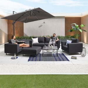 Nova Garden Furniture Eden Dark Grey 2 Seat Outdoor Fabric Sofa Set