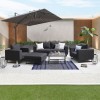 Nova Garden Furniture Eden Dark Grey 2 Seat Outdoor Fabric Sofa Set