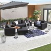 Nova Garden Furniture Eden Dark Grey 2 Seat Outdoor Fabric Sofa Set