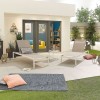 Nova Garden Furniture Milano White Sun Lounger Set With Side Table