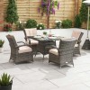 Nova Garden Furniture Olivia Brown Square 4 Seat 1m Rattan Dining Set