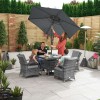 Nova Garden Furniture Olivia Grey Square 4 Seat 1m Rattan Dining Set