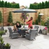 Nova Garden Furniture Olivia Grey Square 4 Seat 1m Rattan Dining Set