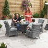 Nova Garden Furniture Olivia Grey Square 4 Seat 1m Rattan Dining Set