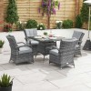 Nova Garden Furniture Olivia Grey Square 4 Seat 1m Rattan Dining Set