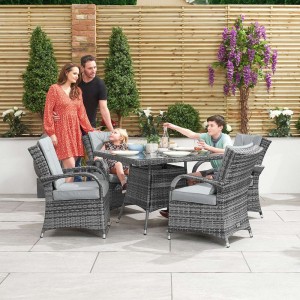 Nova Garden Furniture Olivia Grey Square 4 Seat 1m Rattan Dining Set Nova Garden Furniture Olivia Grey Square 4 Seat 1m Rattan Dining Set