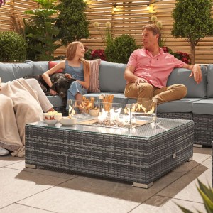Nova Garden Furniture Chelsea Grey Rattan Square Firepit Coffee Table Nova Garden Furniture Chelsea Grey Rattan Square Firepit Coffee Table