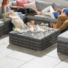 Nova Garden Furniture Chelsea Grey Rattan Square Firepit Coffee Table