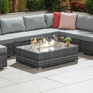 Nova Garden Furniture Chelsea Grey Rattan Rectangular Firepit Coffee Table Nova Garden Furniture Chelsea Grey Rattan Rectangular Firepit Coffee Table