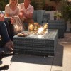 Nova Garden Furniture Chelsea Grey Rattan Rectangular Firepit Coffee Table