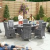 Nova Garden Furniture Ruxley Grey Rattan 6 Seat Oval Dining Set