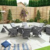 Nova Garden Furniture Ruxley Grey Rattan 6 Seat Oval Dining Set