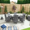 Nova Garden Furniture Ruxley Grey Rattan 6 Seat Oval Dining Set