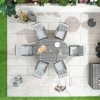 Nova Garden Furniture Ruxley Grey Rattan 6 Seat Oval Dining Set
