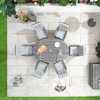 Nova Garden Furniture Ruxley Grey Rattan 6 Seat Oval Dining Set