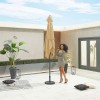 Nova Garden Furniture Antigua Beige 3m x 2m Rectangular Aluminium Table Parasol