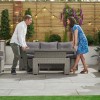 Nova Garden Furniture Ciara White Wash Rattan 3 Seater Sofa Dining Set with Rising Table