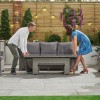 Nova Garden Furniture Ciara White Wash Rattan 3 Seater Sofa Dining Set with Rising Table