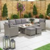 Nova Garden Furniture Ciara White Wash Rattan 3 Seater Sofa Dining Set with Rising Table