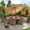 Nova Garden Furniture Thalia Willow Rattan 6 Seat Round Dining Set with Ice Bucket