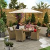 Nova Garden Furniture Thalia Willow Rattan 6 Seat Round Dining Set with Ice Bucket