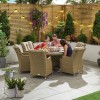 Nova Garden Furniture Thalia Willow Rattan 6 Seat Round Dining Set with Ice Bucket