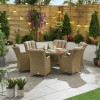 Nova Garden Furniture Thalia Willow Rattan 6 Seat Round Dining Set with Ice Bucket