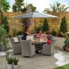 Nova Garden Furniture Thalia White Wash Rattan 6 Seat Round Dining Set with Ice Bucket