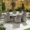 Nova Garden Furniture Thalia Willow Rattan 6 Seat Oval Dining Set with Ice Bucket