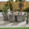 Nova Garden Furniture Thalia White Wash Rattan 6 Seat Oval Dining Set with Ice Bucket