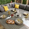 Nova Garden Furniture Deluxe Ciara White Wash Rattan Corner Dining Set with Rising Table