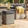 Nova Garden Furniture Deluxe Ciara White Wash Rattan Corner Dining Set with Fire Pit Table