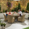 Nova Garden Furniture Leeanna Willow Rattan 6 Seat Round Dining Set with Ice Bucket