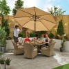 Nova Garden Furniture Leeanna Willow Rattan 6 Seat Round Dining Set with Ice Bucket