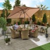 Nova Garden Furniture Leeanna Willow Rattan 6 Seat Oval Dining Set with Ice Bucket