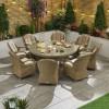 Nova Garden Furniture Leeanna Willow Rattan 8 Seat Round Dining Set with Ice Bucket