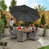 Nova Garden Furniture Leeanna White Wash Rattan 6 Seat Round Dining Set with Ice Bucket