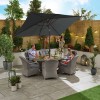 Nova Garden Furniture Leeanna White Wash Rattan 6 Seat Oval Dining Set with Ice Bucket