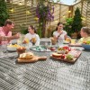 Nova Garden Furniture Leeanna White Wash Rattan 8 Seat Round Dining Set with Ice Bucket