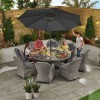 Nova Garden Furniture Leeanna White Wash Rattan 8 Seat Round Dining Set with Ice Bucket