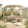 Nova Garden Furniture Oyster Compact Corner Dining Set with Parasol Hole