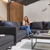 Nova Outdoor Fabric Dark Grey Eden Corner Sofa Set with Coffee Table & Footstool