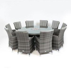 Nova Garden Furniture Sienna Grey 10 Seat Rattan Dining Set With Ice Bucket Nova Garden Furniture Sienna Grey 10 Seat Rattan Dining Set With Ice Bucket