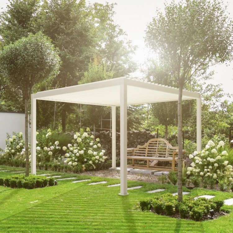 Nova Garden Furniture Titan White 3m x 3m Square Aluminium Pergola