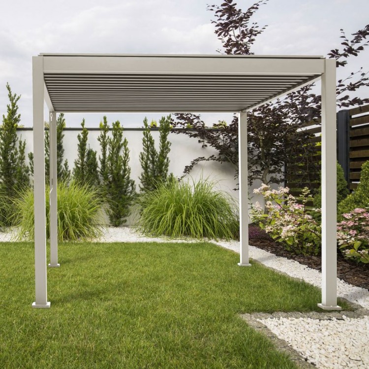 Nova Garden Furniture Proteus White Large Square Aluminium Pergola