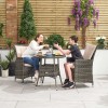 Nova Garden Furniture Sienna Brown 2 Seat 75m Round Bistro Set